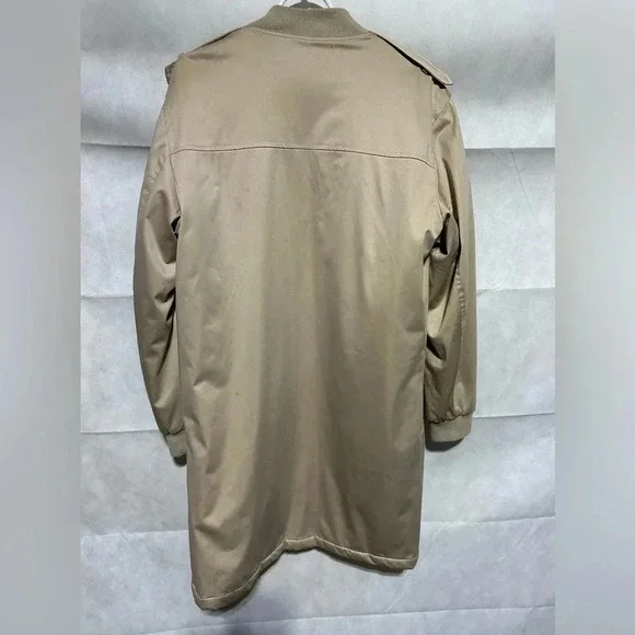 ZARA MAN Tan Khaki Satin Bomber Jacket Size Large Zipper Office Business Casual